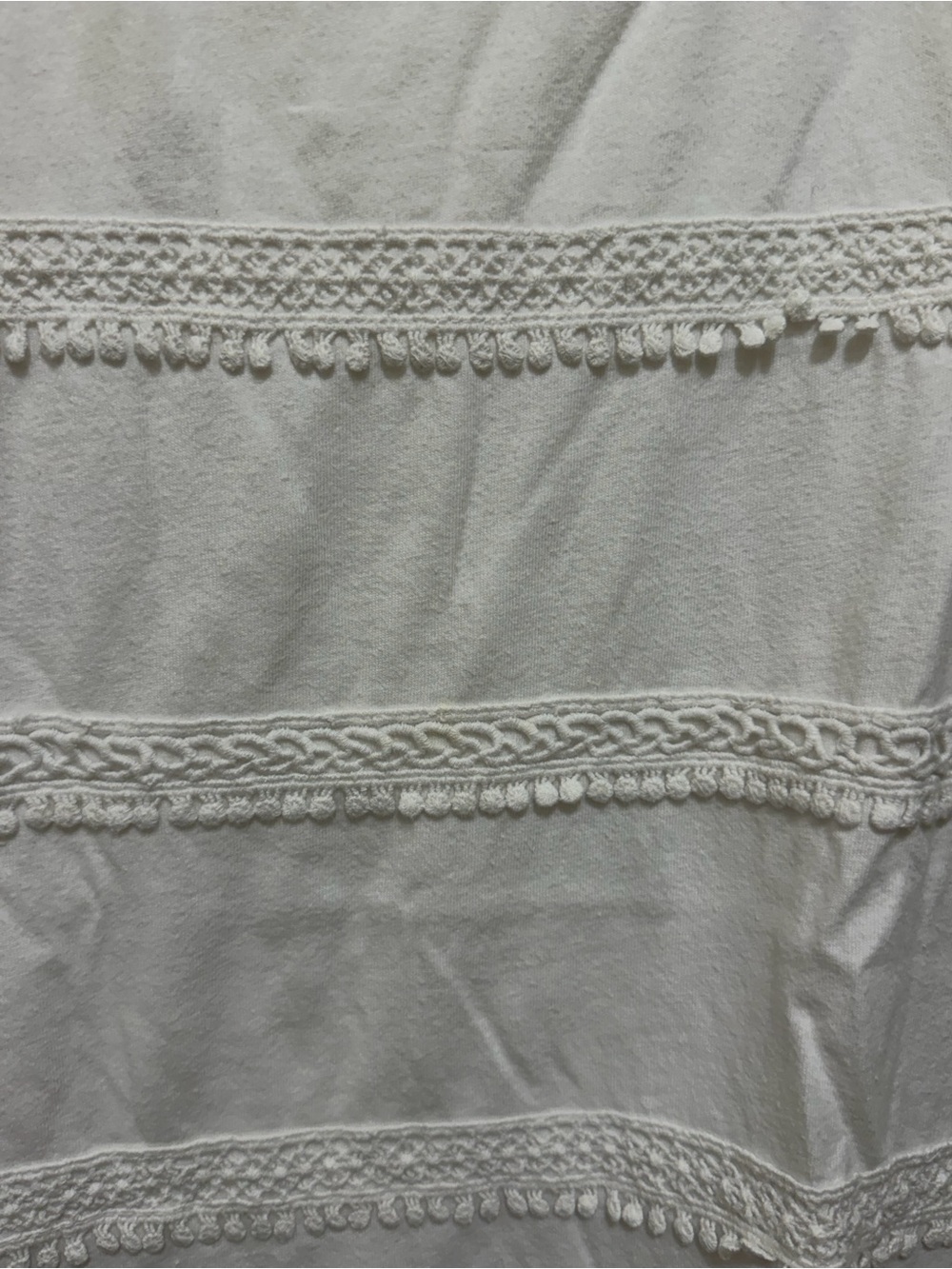 Talbots White Short-Sleeve Crochet-Trim Tee - Picture 2 of 4